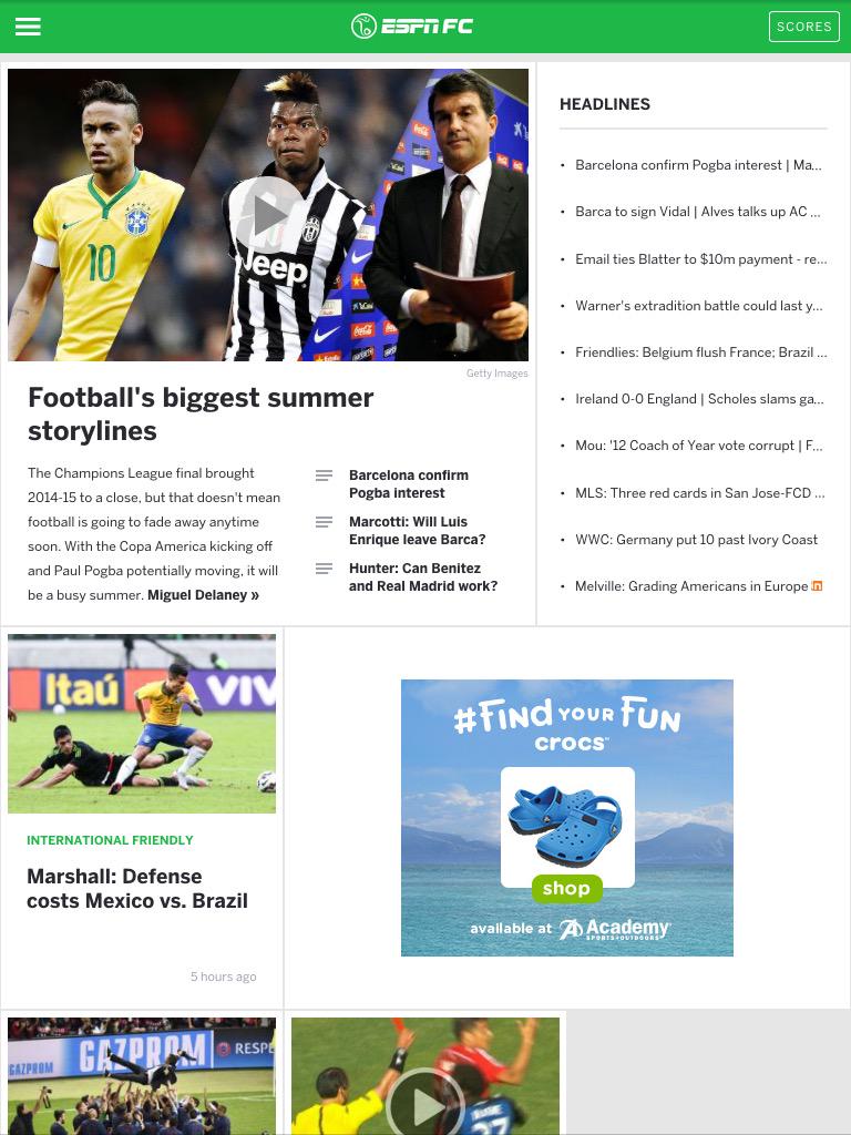 sarahbusman's tweet photo. It's everyone's favorite game:find the women's sports coverage on @espn's website #WWC2015 #wheremyladiesat  #3dudes http://t.co/EzQ2JbbEN7