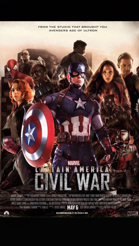 primocomics's tweet photo. Cool #CaptainAmericaCivilWar poster fan made! http://t.co/b1utRULB1z