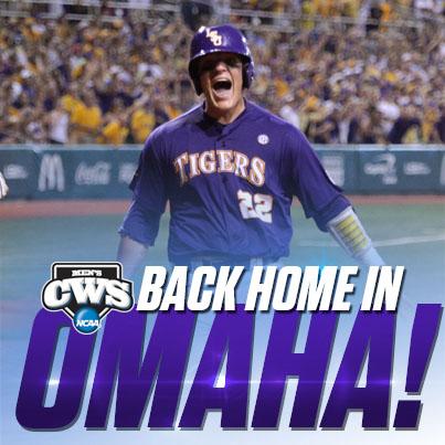 The Tigers are heading to Omaha for the 17th time! LSU will face TCU/Texas A&amp;M Sunday, June 14.