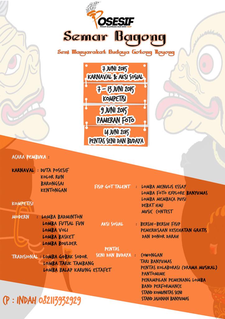 POSESIF2's tweet photo. Ini dia nih rangkaian acara kita. Banyak bgt kan? Yap pastinya super seru! Jgn sampe kelewatan makanya ayo ke FISIP👌 http://t.co/9X0PHSwXnB