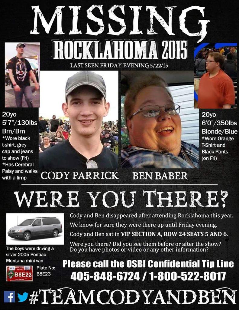 MistyBlue73's tweet photo. RT 2 BOYS MISSING FROM OKLAHOMA LAST SEEN 5/22/15 PLEASE HELP! #teamcodyandben @RebelWilson @AnnaKendrick47 http://t.co/hOYR0aUPsQ
