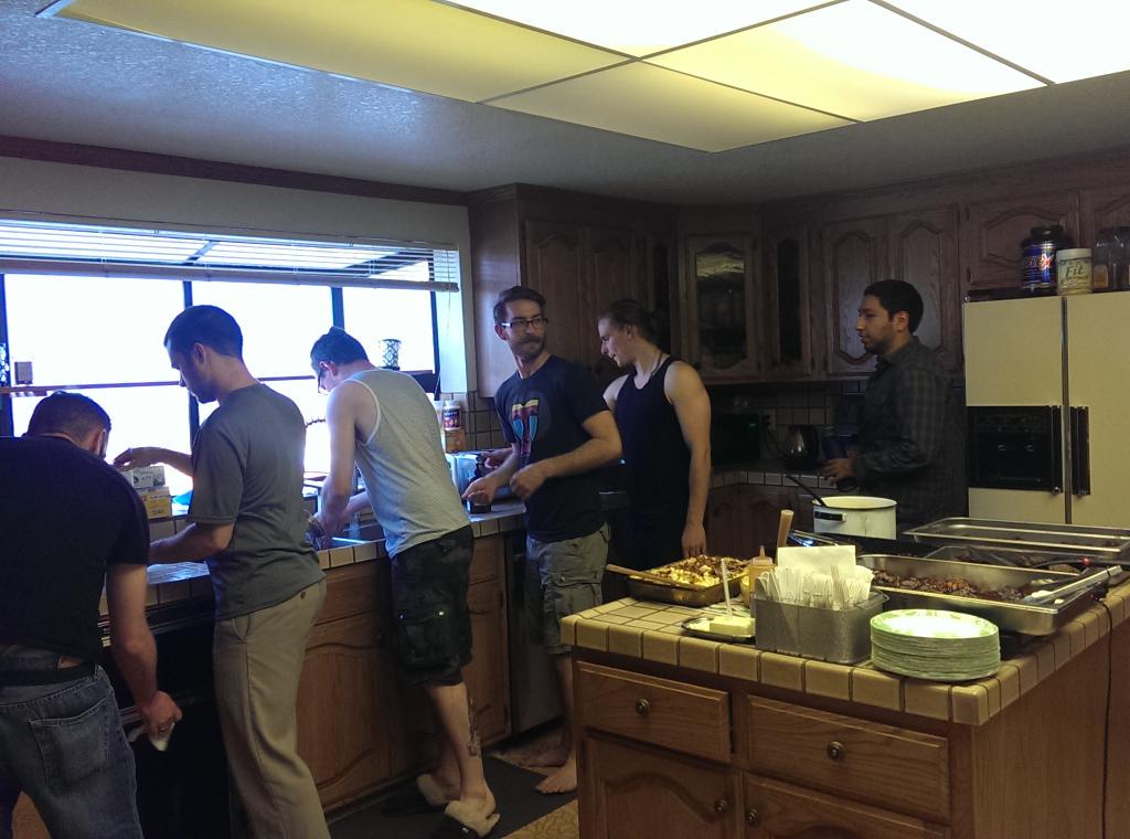 sjpoloske's tweet image. The line for the Bbq feast for the orientation @codinghouse #codinghouse