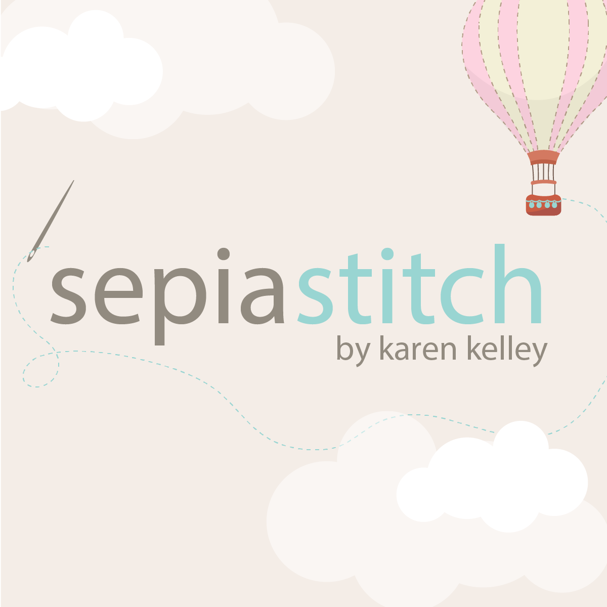 sepiastitch's tweet photo. whimsical balloons, hand stitches &amp; fluffy clouds...#sepiastitch has a new look thanks to the talented @xAliceXiaox! http://t.co/9aFyL9Ial0