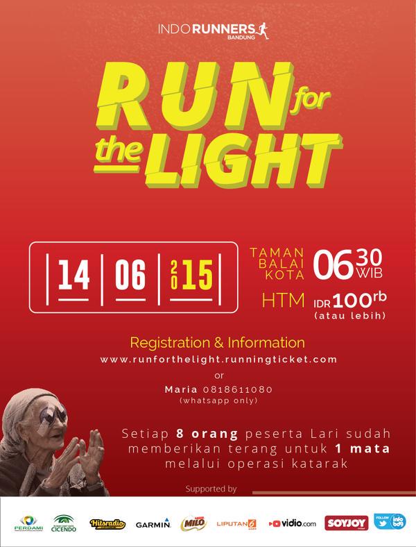 KitaBanyakAcara's tweet image. ~HARI INI~ Indo Runners BDG present #RunForTheLight mari berlari, mari berbagi! | lokasi: Taman Balai Kota #Bandung