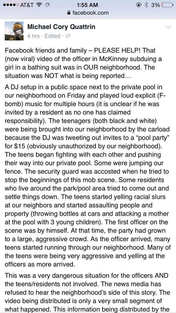 gorg2022a's tweet image. #TexasPoliceOfficer #TexasPoolParty 2 sides to a story? You decide.