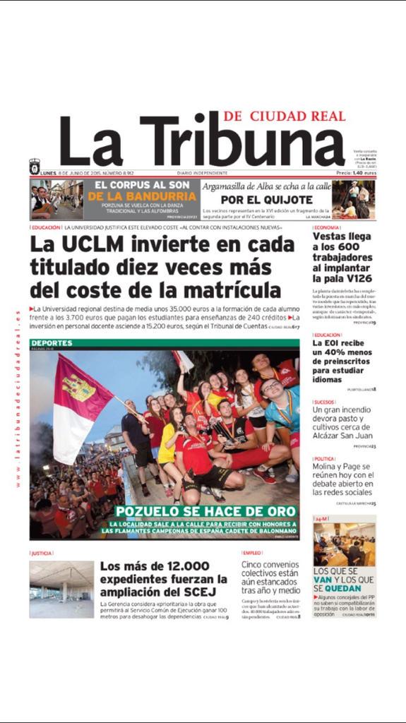 Miguelms2's tweet photo. Asi recoge @LaTribunaCR el exitazo del @BM_Caserio @BMPozueloCva en el #CDECF2015 http://t.co/OKaPk278Rf