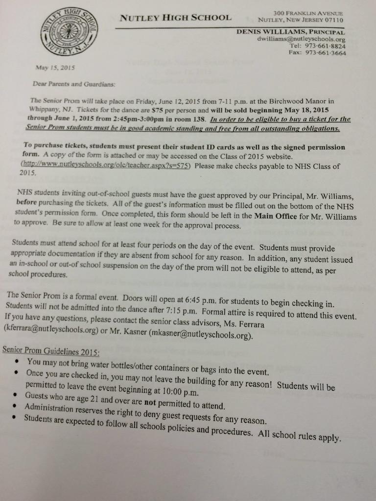 NutleyHS2015's tweet photo. REMEMBER TO PRINT OUT THIS FORM AND TICKETS WILL BE SOLD UNTIL JUNE 1st!!! http://t.co/NkO0JrLUFL