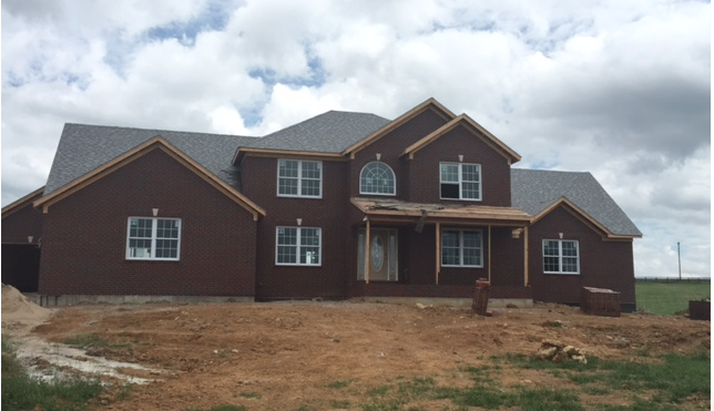 TaylorHomes's tweet photo. As we always say, #brickisbetter - the exterior is about finished, now on to insulation & drywayll! #TaylorBuild http://t.co/uhbSemPGTC
