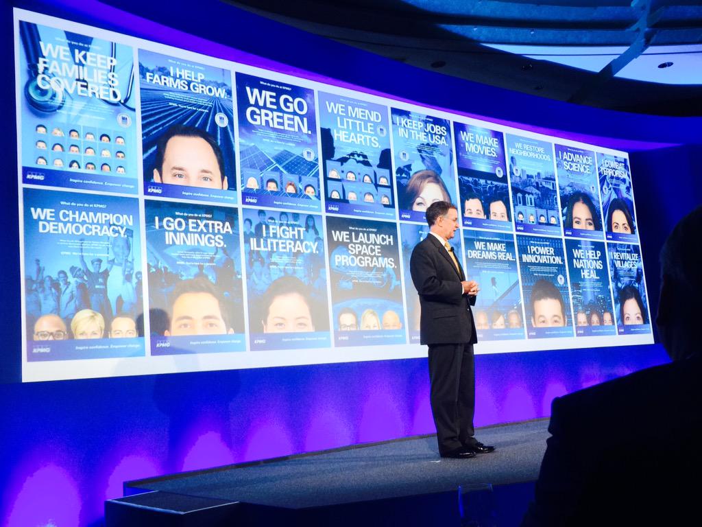 Simple &amp; cool idea that helps employees think of meaning of their work - posters! #KPMGAD