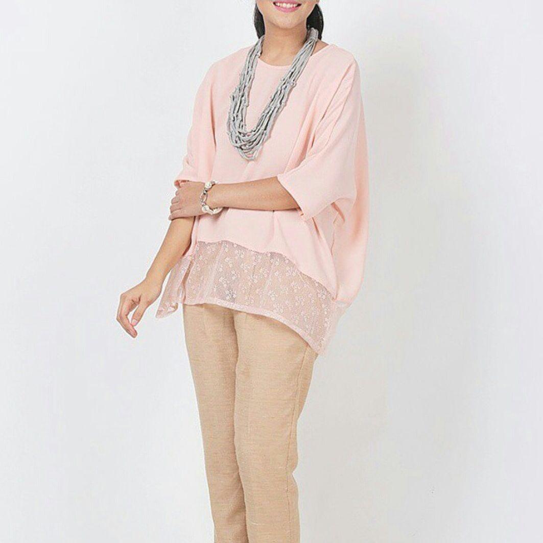 ONE LEFT &amp; SALE!! peach lacey batwing blouse NOW ONLY IDR 110K (was IDR 130K)