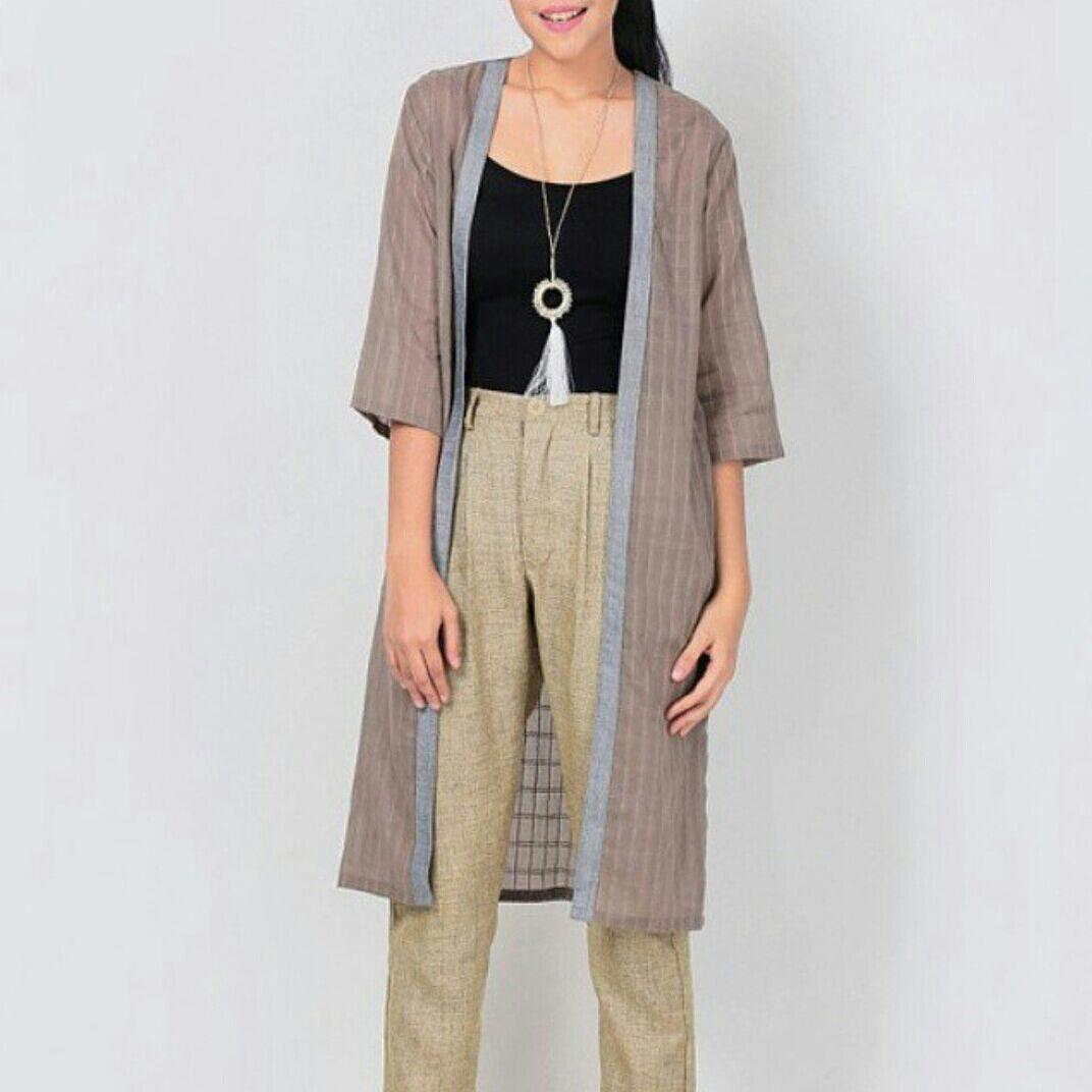 ONE LEFT &amp; SALE!! grey long outer w/ edging NOW ONLY IDR 110K (was IDR 130K)