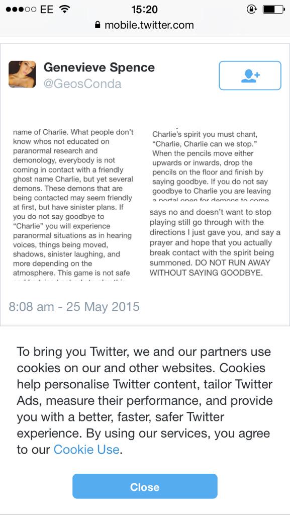 SLiddicott's tweet image. #charliecharliechallenge  ain't no joke! If you do it don't forget to say good bye to Charlie