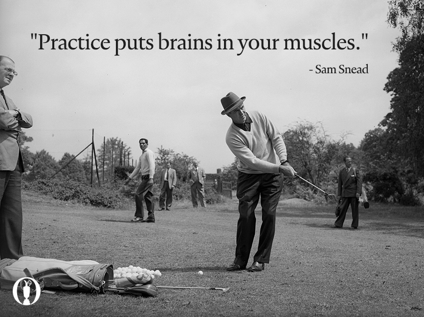 TheOpen's tweet photo. A great quote from 1946 Open Champion Sam Snead, born today in 1912. http://t.co/Osh7t7uMEI