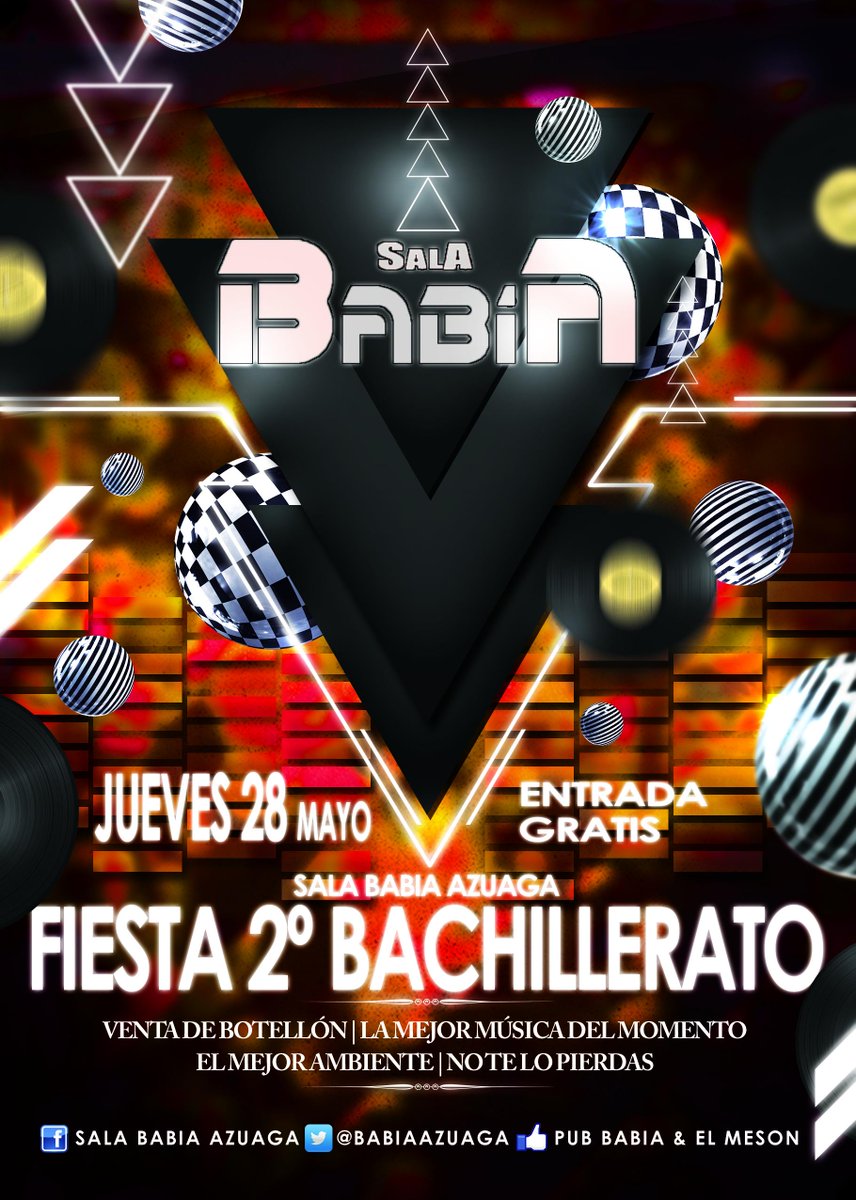 BabiaAzuaga's tweet photo. JUEVES 28 EN SALA BABIA!!!

JUEVES LOCOOO FIESTA 2º BACHILLERATO!!!

ENTRADA GRATIS | VENTA DE BOTELLÓN | http://t.co/OdRUYb0uNb