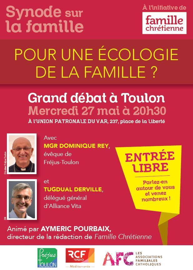 FChretienne's tweet photo. Ce soir à #Toulon, on parle #écologie &amp; #famille avec @TDerville, @AymericPourbaix, Mgr Rey http://t.co/CrfqZk0SJv http://t.co/MTwsu1mlLn