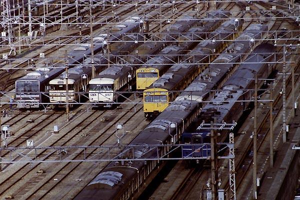 1995年の宮原電車区 福知山線の車両たち