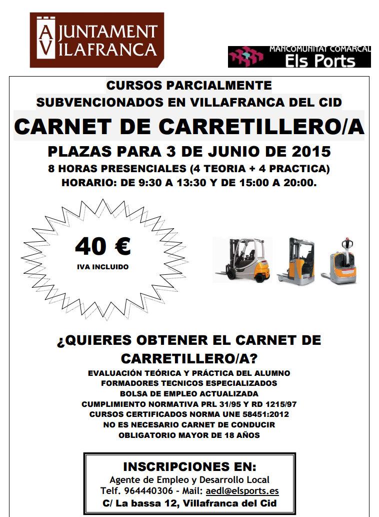 AODL INFORMA: Curs per obtindre carnet de carretiller/a + info al cartell