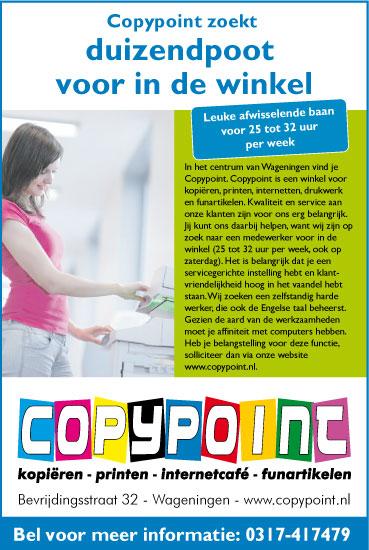 copypoint's tweet image. Copypoint zoekt duizendpoot voor in de winkel (25 tot 32 uur per week, ook op zaterdag). copypoint.nl/index.php?opti…