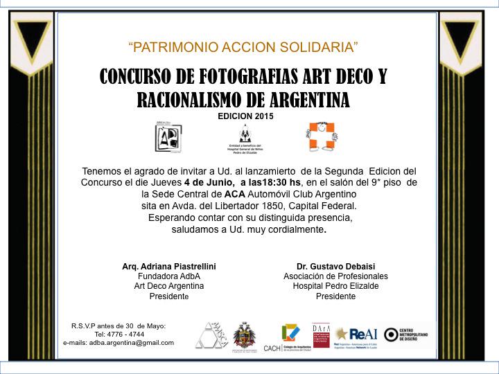 @JuventudC13 Los esperamos el 4 de junio en el ACA, PATRIMONIO ACCION SOLIDARIA  lanzamiento  Edición 2015