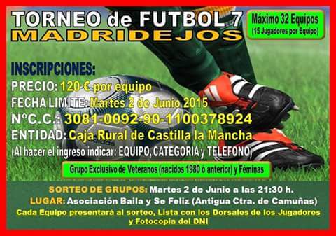josevill7's tweet photo. Torneo d Futbol 7....¡PLAZAS LIMITADAS! http://t.co/6A8PWGhA4L