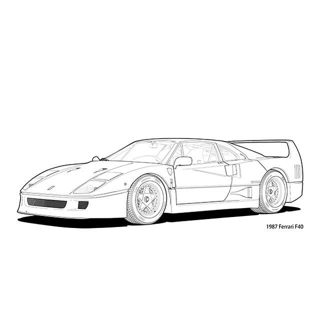 Ferrari F40 Coloring Pages