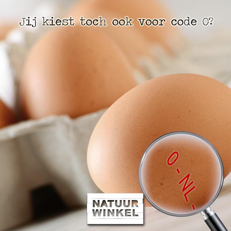 De code op je eitje zegt iets over de leefomstandigheden vd kip? Begin: 0 is bio, 1 is vrije uitloop, 2 is scharrelei
