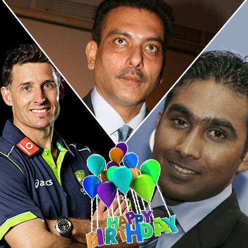 Happy birthday three great Cricketers Ravi shastri(india), mahela jayawardene(srilanka), Michael hussey(Australia ) 