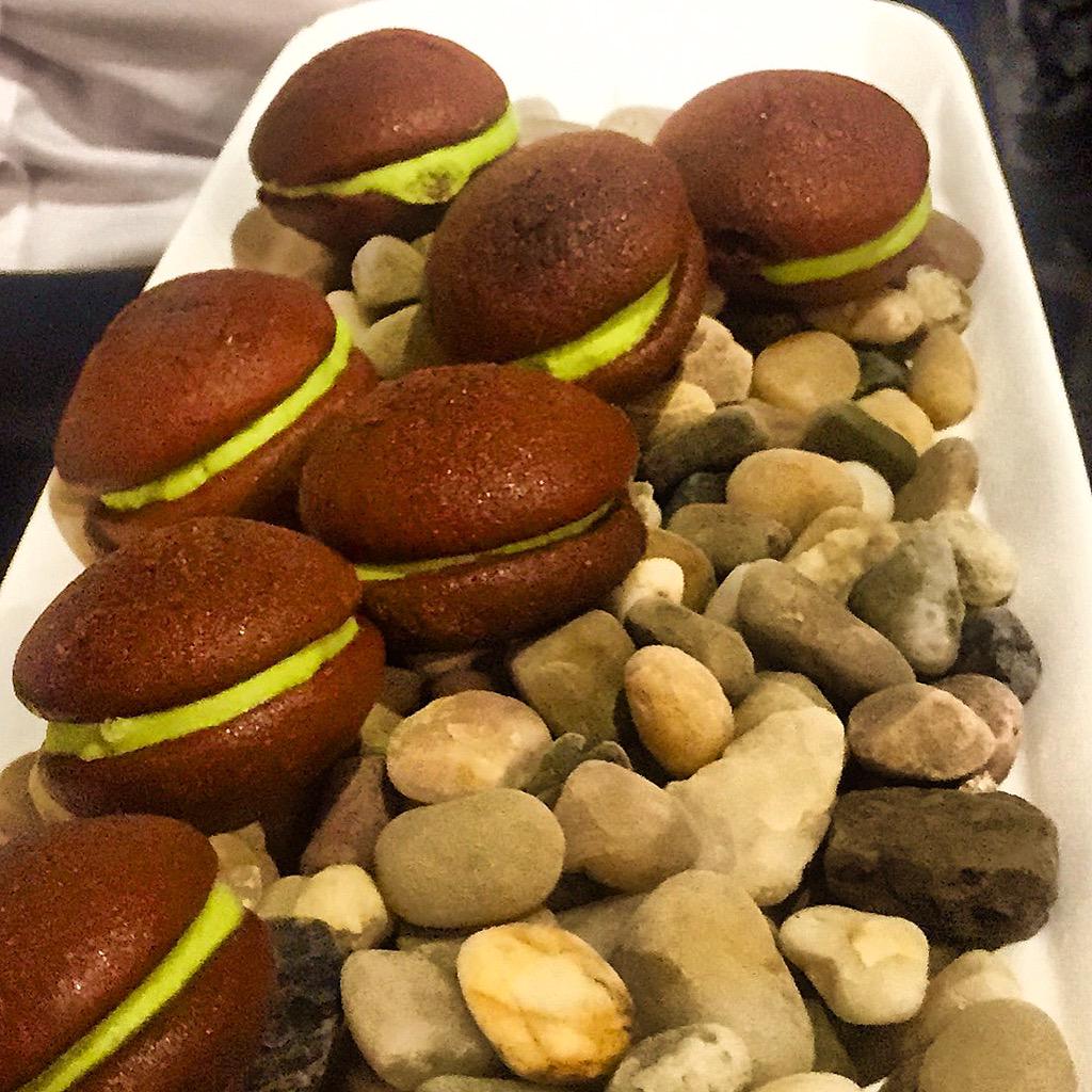 wendyonline's tweet photo. Chocky cake with herb ice cream. Bit wrong but so right @zumbopatisserie #fancynance http://t.co/M8J7V2CKXM