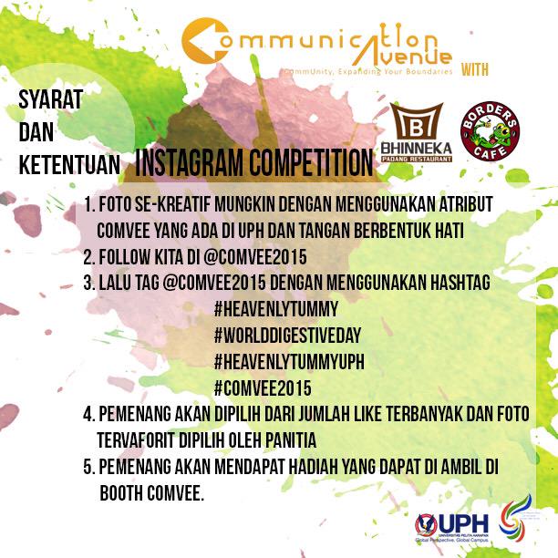 Yuk photo-photo bersama atribut #COMVEE2015. Upload ke IG kalian, lalu mention ke <a href="/comvee2015/">Communication Avenue</a> + tag #COMVEE2015