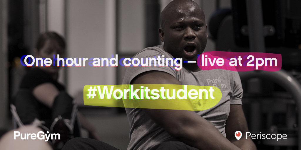 PureGym's tweet photo. Not long now! Start those stretches. #Workitstudent #Periscope http://t.co/Fv92xIqWo4