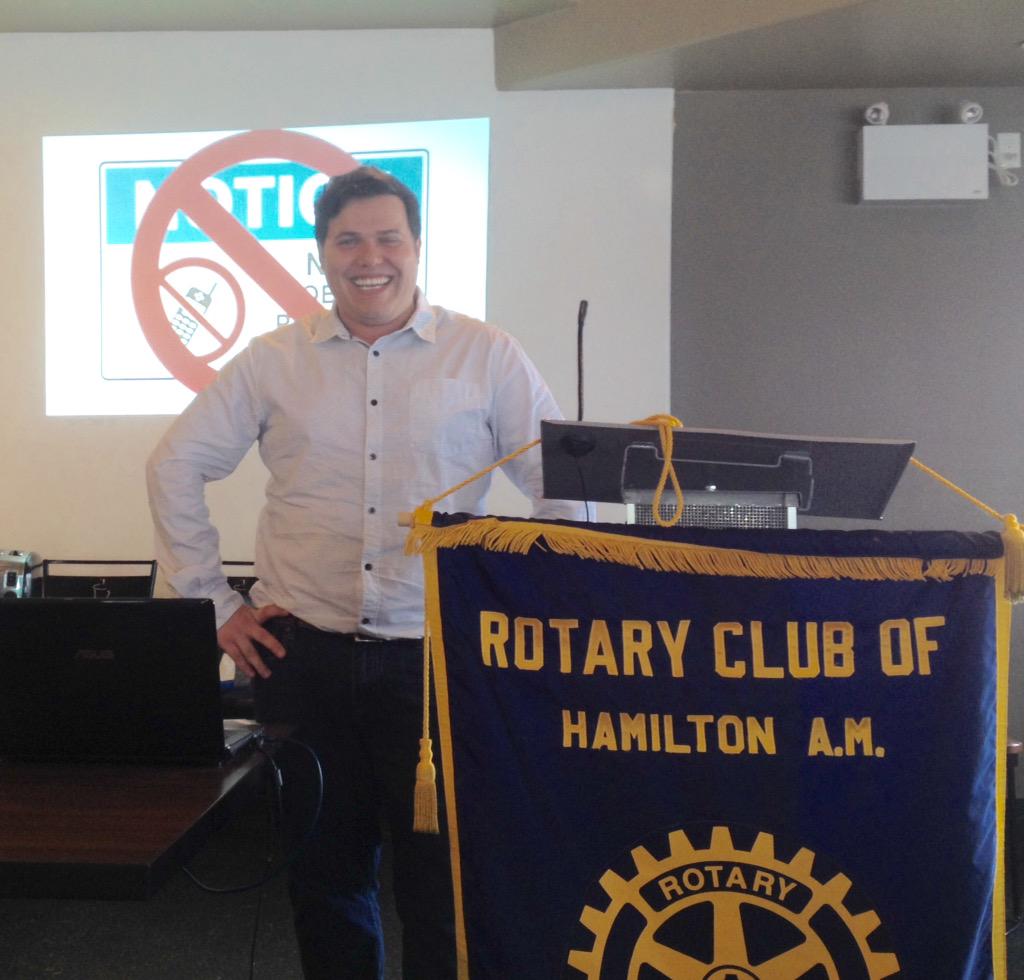 HamOntRotaryAM's tweet photo. @KITESTRING performs his #hamont stand up act &amp; talks #branding &amp; #socialmedia @ today's meeting. #nophonesallowed http://t.co/Bjfra0w5RN