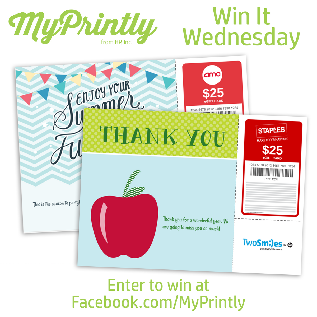 MyPrintly's tweet photo. Happy #WinItWednesday! Head over to http://t.co/FkLiBJNndp to enter to #win two $25 #TwoSmiles gift cards! http://t.co/zU6vJA1kXp