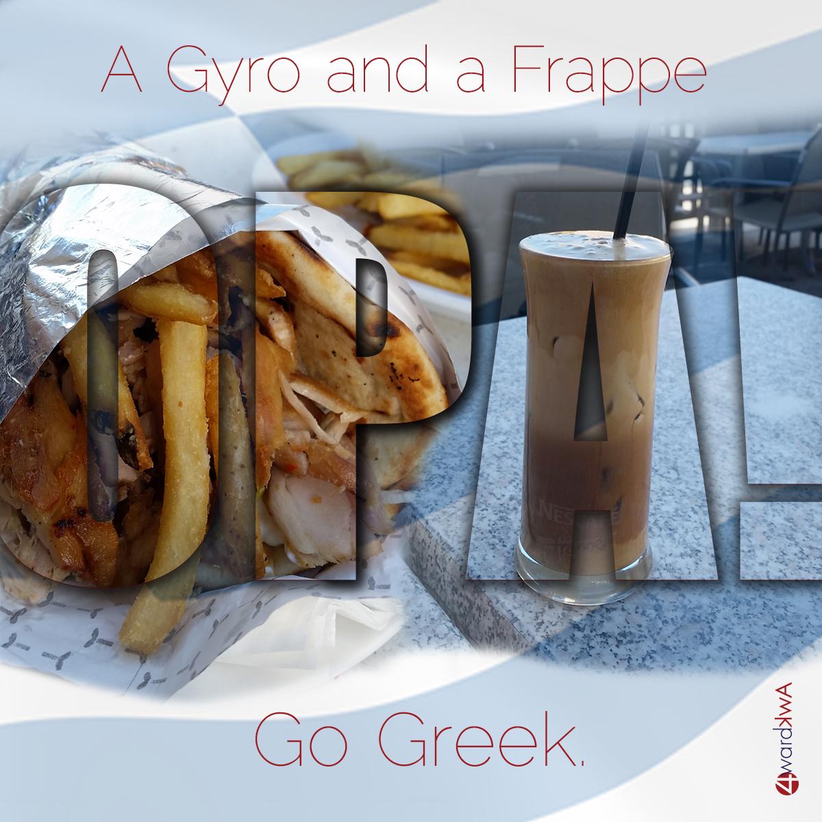 4wardAwkward's tweet image. Go #Greek ... #Opa #gyro and #frappe...#food #toronto #the6 #yyz #graphicdesign #4wardAwkward