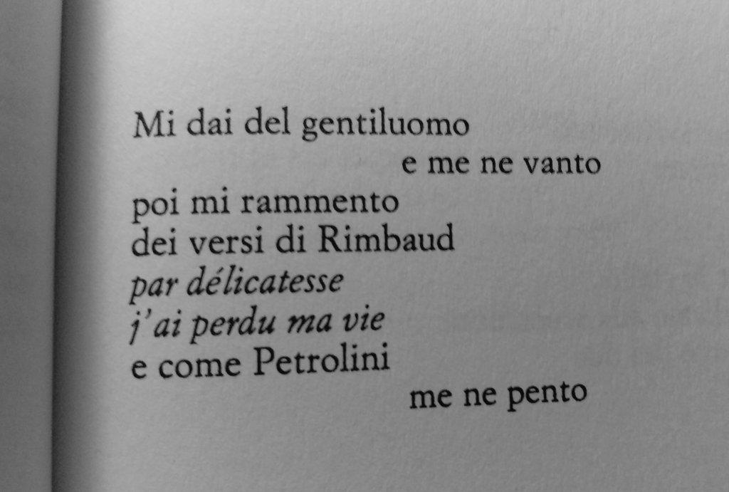 'Mi dai del gentiluomo
    e me ne vanto
[.] e come Petrolini
     me ne pento'

#MicheleMari
#RenéBurri
#zero15/147