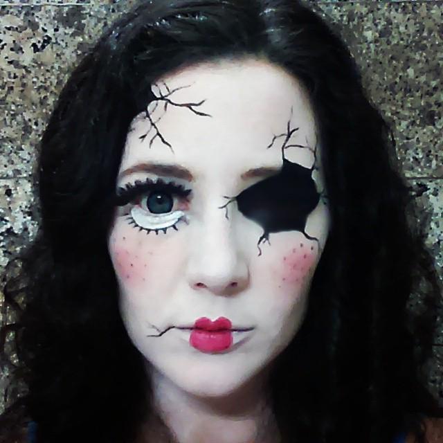 broken doll face paint