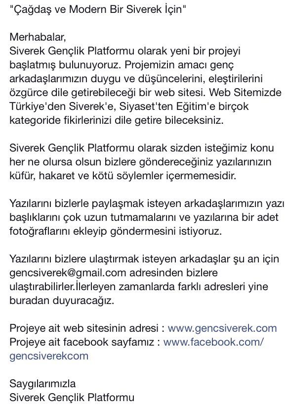 Gençlik Projelerimize bir yenisini daha eklemiş bulunuyoruz. <a href="/gencsiverekcom/">Genç Siverek</a> adresinden projemizi takip edebilirsiniz