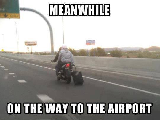 motortourer's tweet photo. Meanwhile on the way to the airport... #motorcycle #motorcyclehumour http://t.co/HmN7rm1YqO