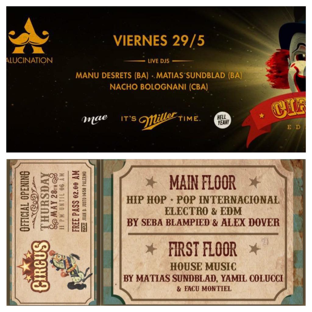 MATIASSUNDBLAD's tweet photo. Jueves @inputba 
Viernes @AlucinationOK Córdoba http://t.co/VoMaZsf0E7