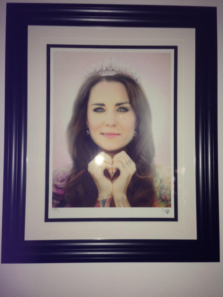 sadieness84's tweet photo. Me &amp; @shaney_d are still in love with Liz taylor &amp; kate who both have pride of place in our living room @JJAdamsArt http://t.co/kmQ4Ls9qVW