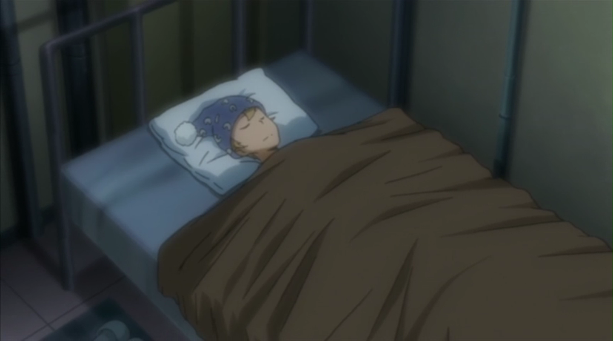 MechanicSpanner's tweet photo. @ShoichiIrie right up to his chin, and places his nightcap onto his head. He rolls his eyes toward Shoichi.) http://t.co/LQDzKPZWag