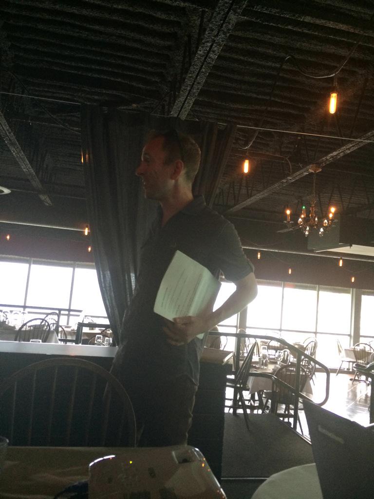 Dan_Holstein's tweet photo. @Writerunrepeat David Carroll takes the stage at @Emmasbackporch @burlingtoncofc #bcofcSHIFT http://t.co/sLapqebev3