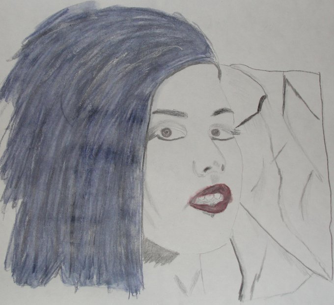 Bottom of hair is is cut cause thats where it would be framed @QueenOfMetalMFC  hope its okay http://t