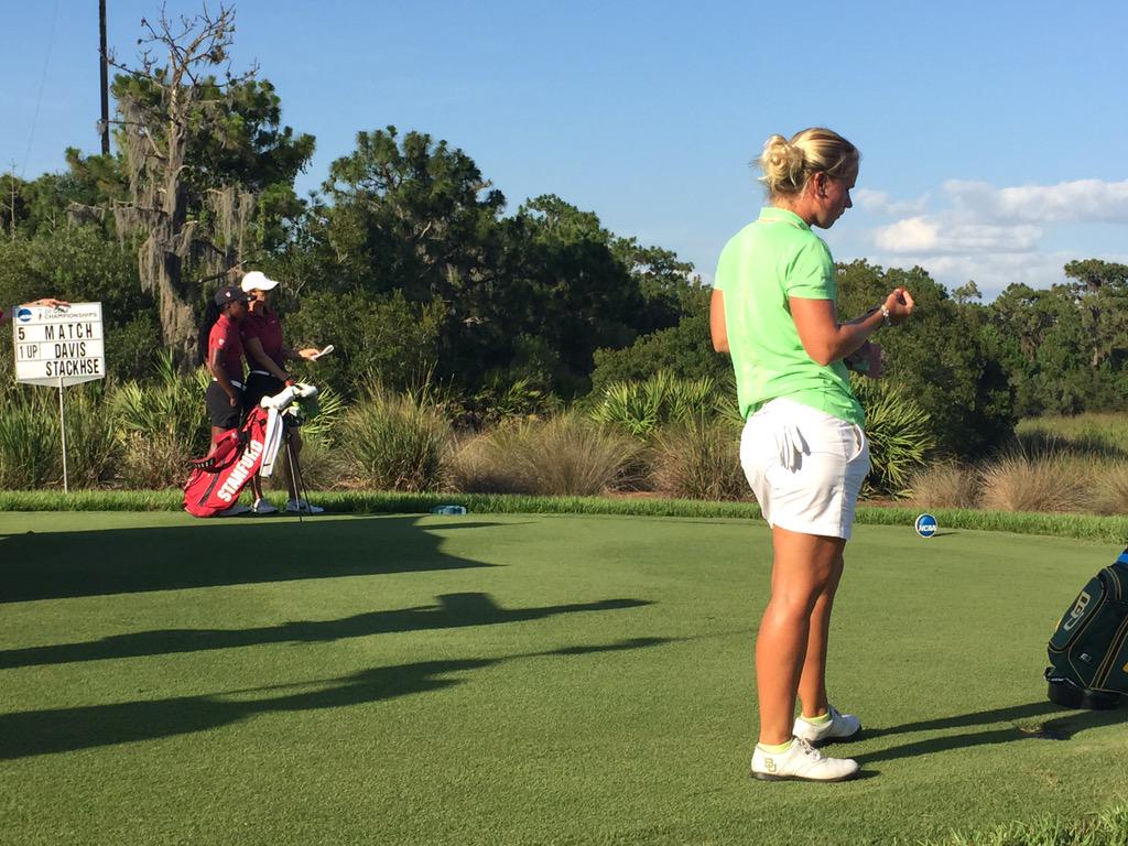 GolfChannel's tweet photo. It's coming down to Match 5. Hayley Davis leads 1UP over Stackhouse. Watch the finish on http://t.co/c9oJvwrjiS http://t.co/ZSX0xZPmBm