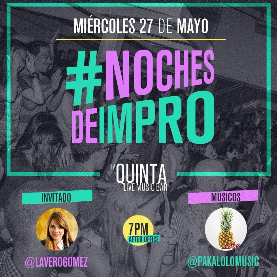 LaVeroGomez's tweet photo. Esta noche tenemos plan after office (de 7 a 9) para divertirnos en #Nochesdeimpro en @laQuintabart http://t.co/Qi68o2o3f4