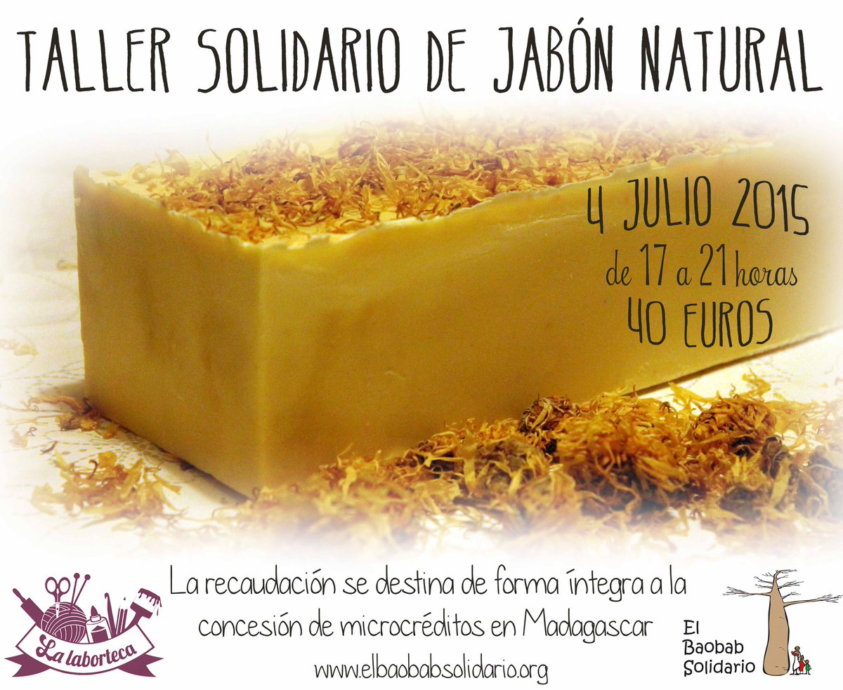 BaobabSolidario's tweet photo. Nuevo Taller de Jabón Artesano ¡¡no te lo pierdas!! #JabonSolidario http://t.co/tZzLmxRn9Q