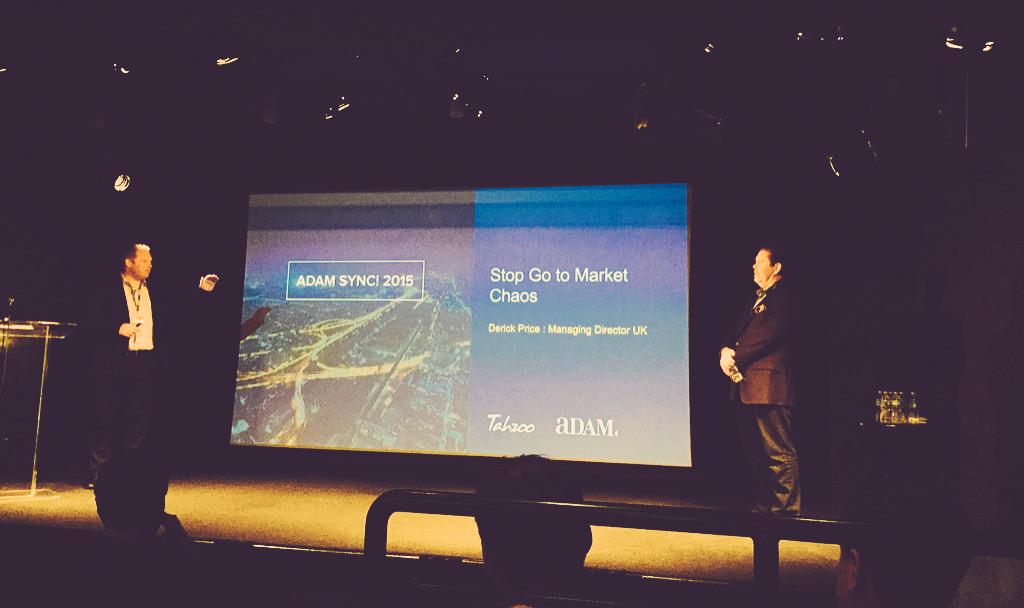 Tahzoo's tweet photo. @DerickPrice and @Brad_Heidemann now on stage at #adamsync talking about how to stop go to market chaos http://t.co/FN1WRgR1mu