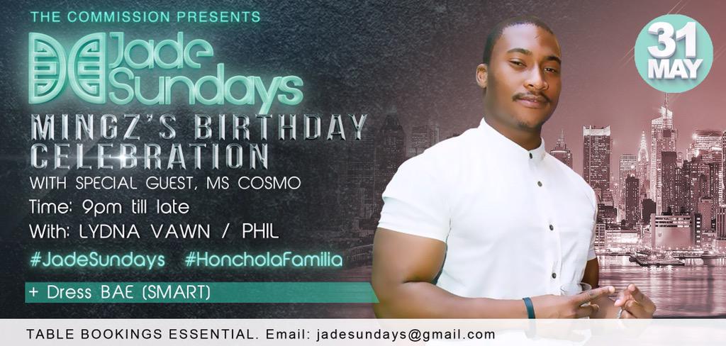 TheCommission__'s tweet photo. Doors open at 9pm. Table bookings are essential! Email: jadesundays@gmail.com #JadeSundays #BaeVille http://t.co/VWebksGGDI