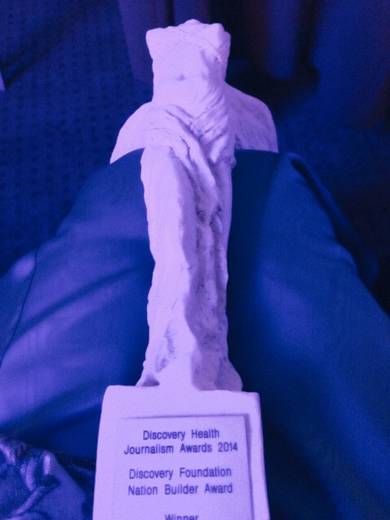 AmaliaChrist's tweet photo. Another award for @carteblanchetv! @CarolAlbertyn wins tonight @Discovery_SA media awards for @SunflowerFund story http://t.co/bV6k4DCwtp