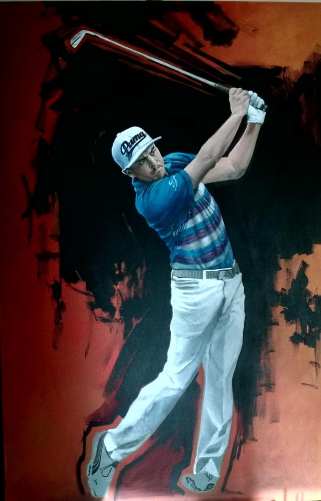 markgolfart's tweet photo. #DDFirishopen How will Ricky Fowler do?Work in progress... The painting that is. http://t.co/Y3qZC50nVZ