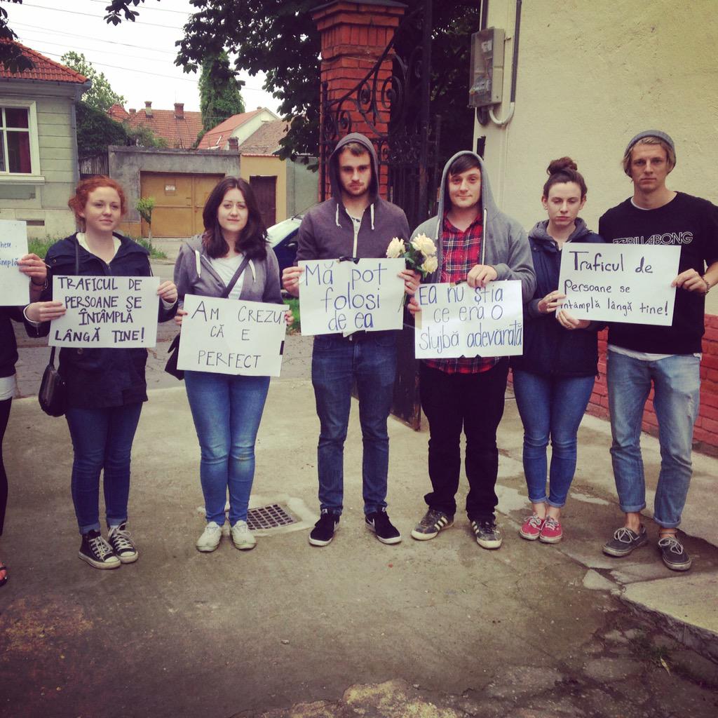 JulieKeyte's tweet photo. @NewWineEngland DY students performing a skit in town to raise awareness for anti sex trafficking #DYRomania http://t.co/Q1jFPYeYdM